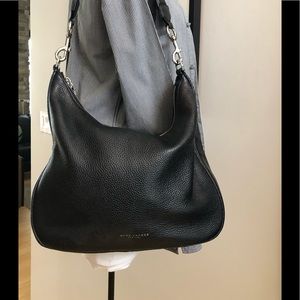 Marc Jacobs black leather hobo handbag